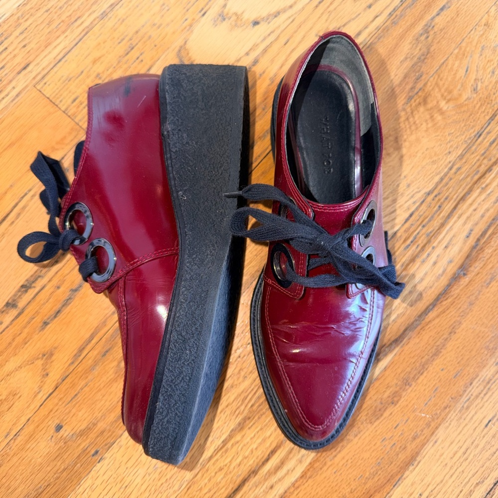 Women's Burgundy Platform Shoes